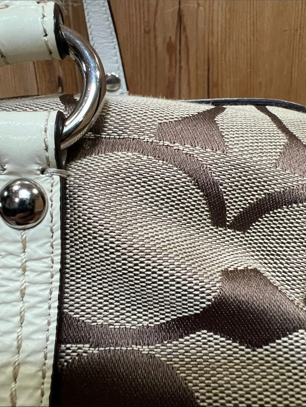 Coach F13551 Signature Stripe Satchel